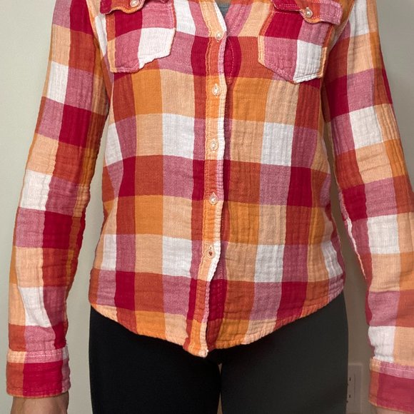 Blouse, Long Sleeve, Plaid - Picture 2 of 6